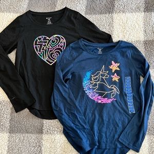 Lot of 2 NWT Girls long sleeve shirts 10/12